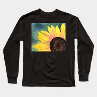 Close up Sunflower Watercolor Painting Long Sleeve T-Shirt